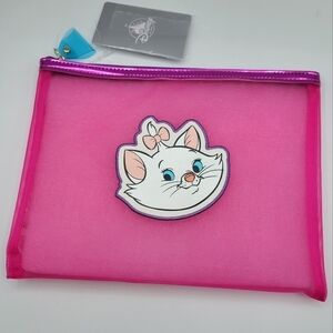 Disney Marie Aristocats Pink Mesh flat Pouch bag
